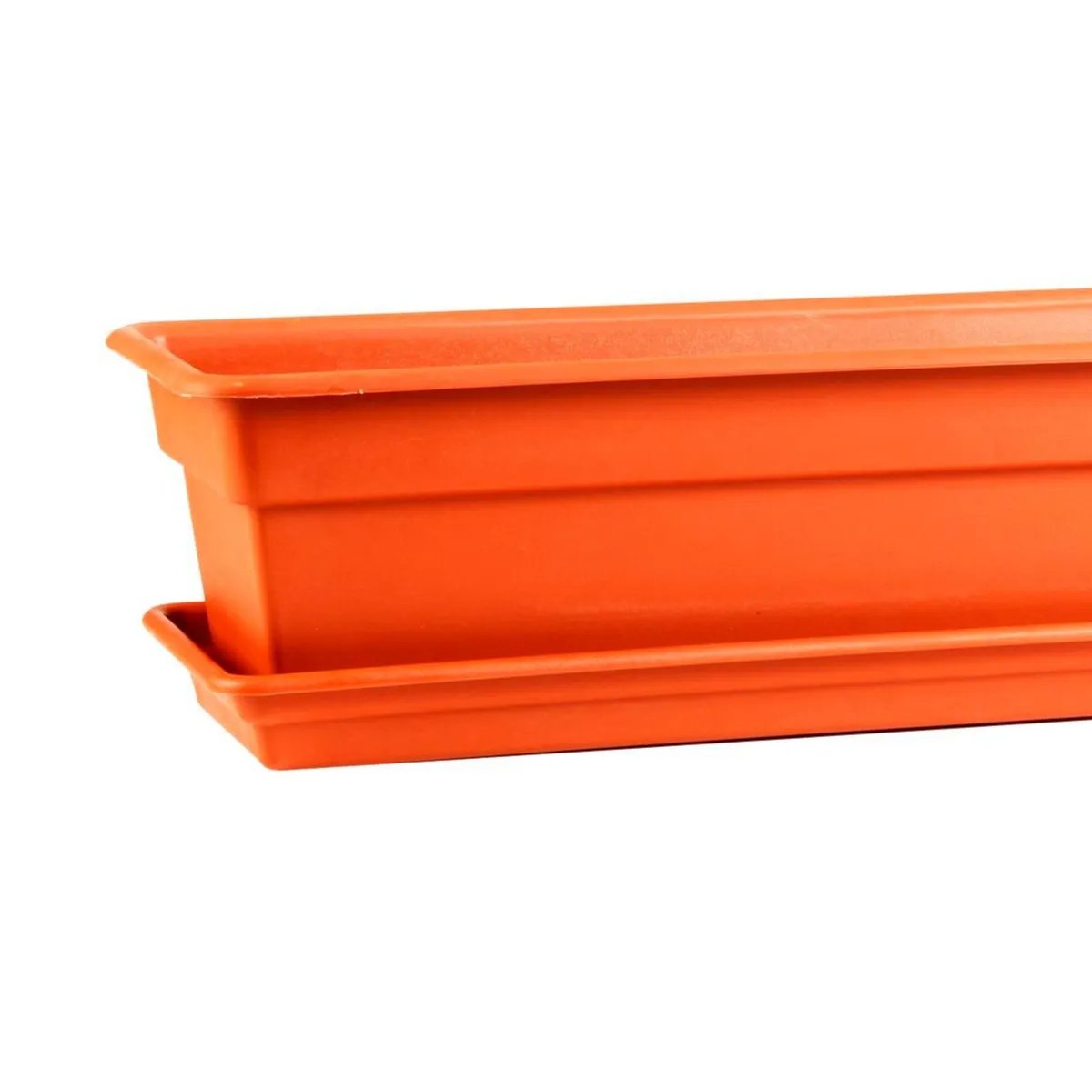 REYPLAST - Maceta Durakotta Rectangular con Base Naranja 60.8x14.7x