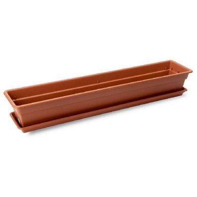 Maceta Durakotta Rectangular con Base Naranja 76x14.7x
