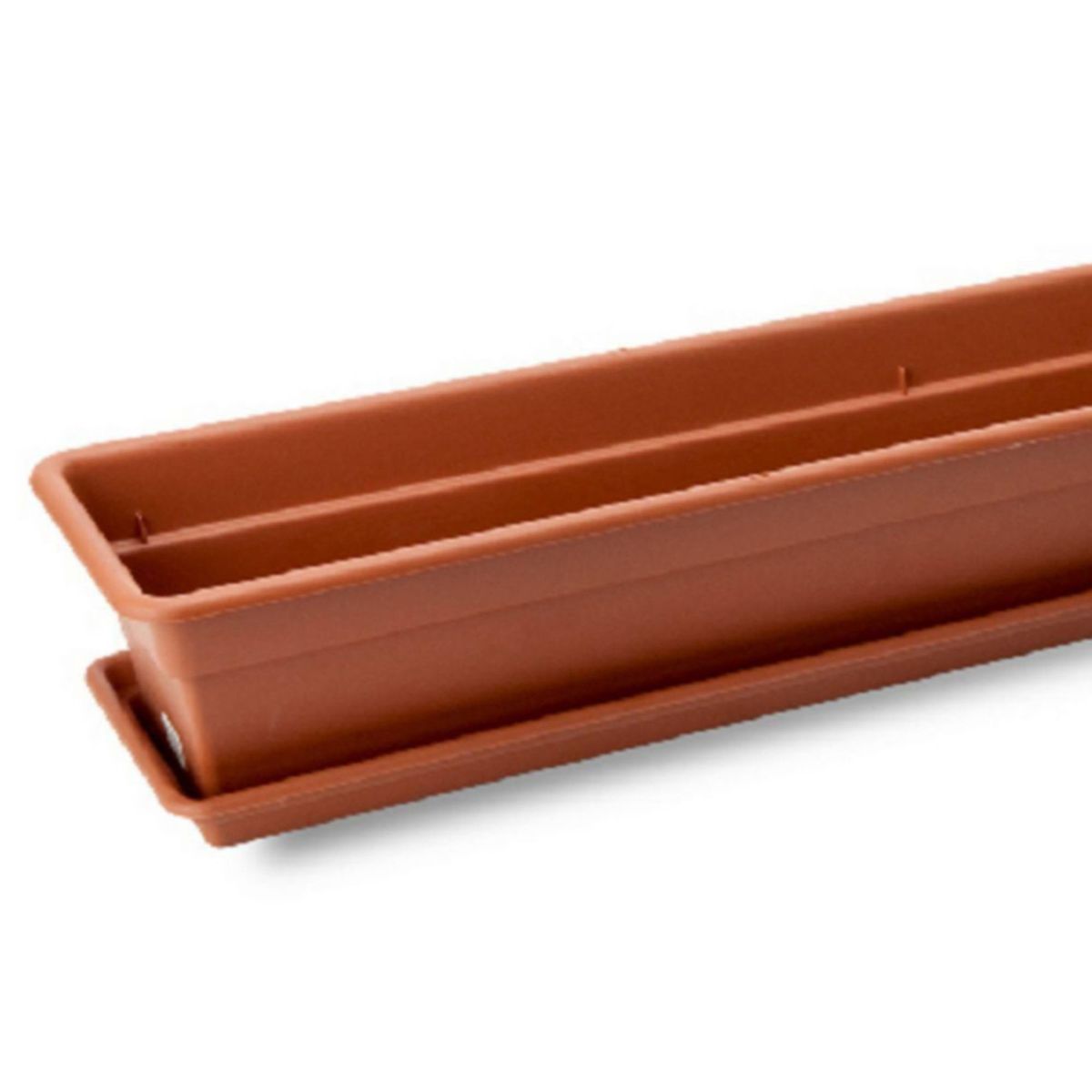 REYPLAST - Maceta Durakotta Rectangular con Base Naranja 76x14.7x