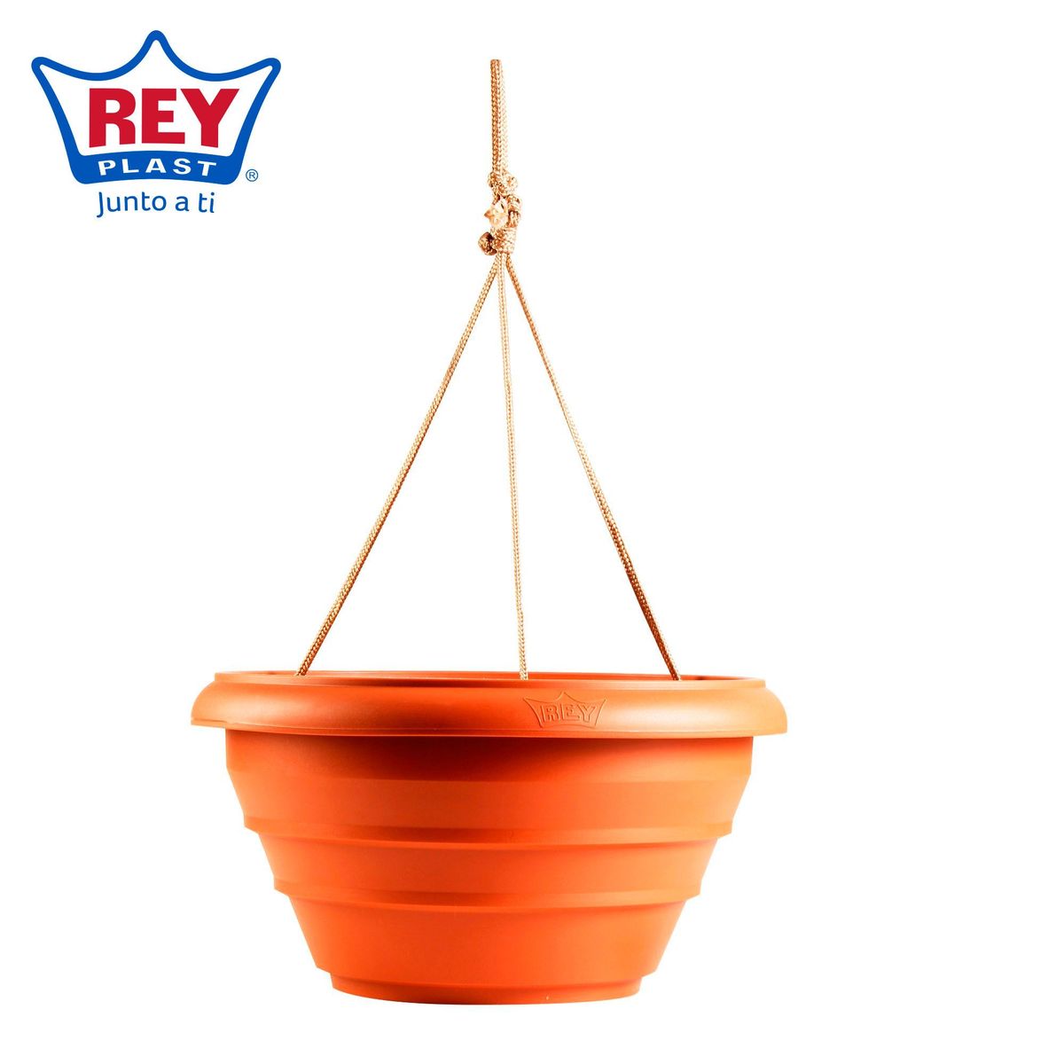 REYPLAST - Maceta Bambu Grande Colgante Naranja 36.8x19.3x