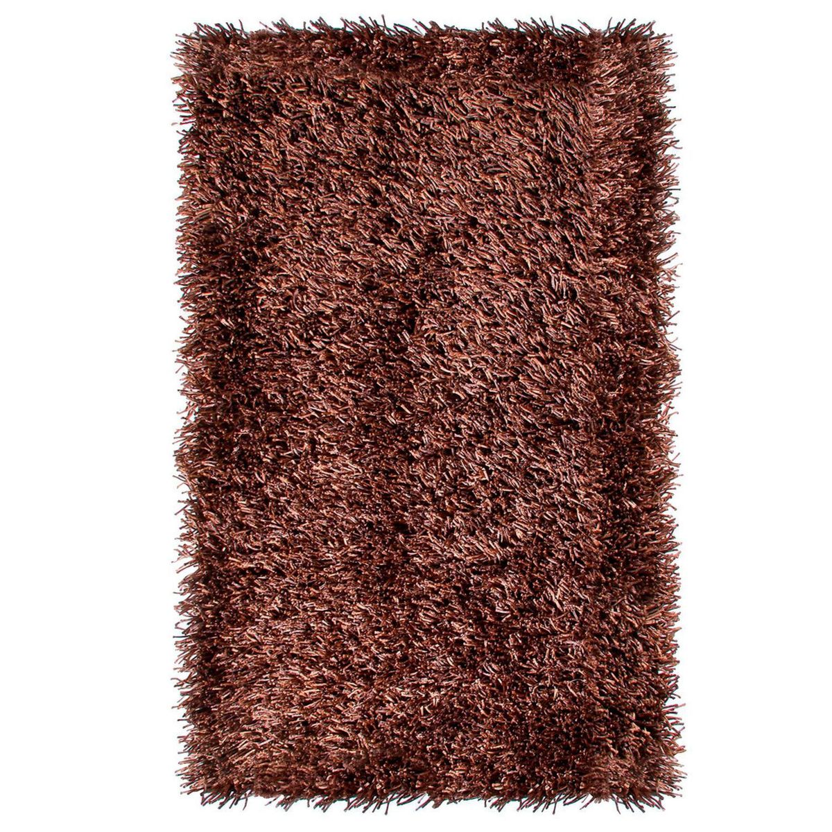JUST HOME COLLECTION - Alfombra Rectangular Marron Shaggy Dark