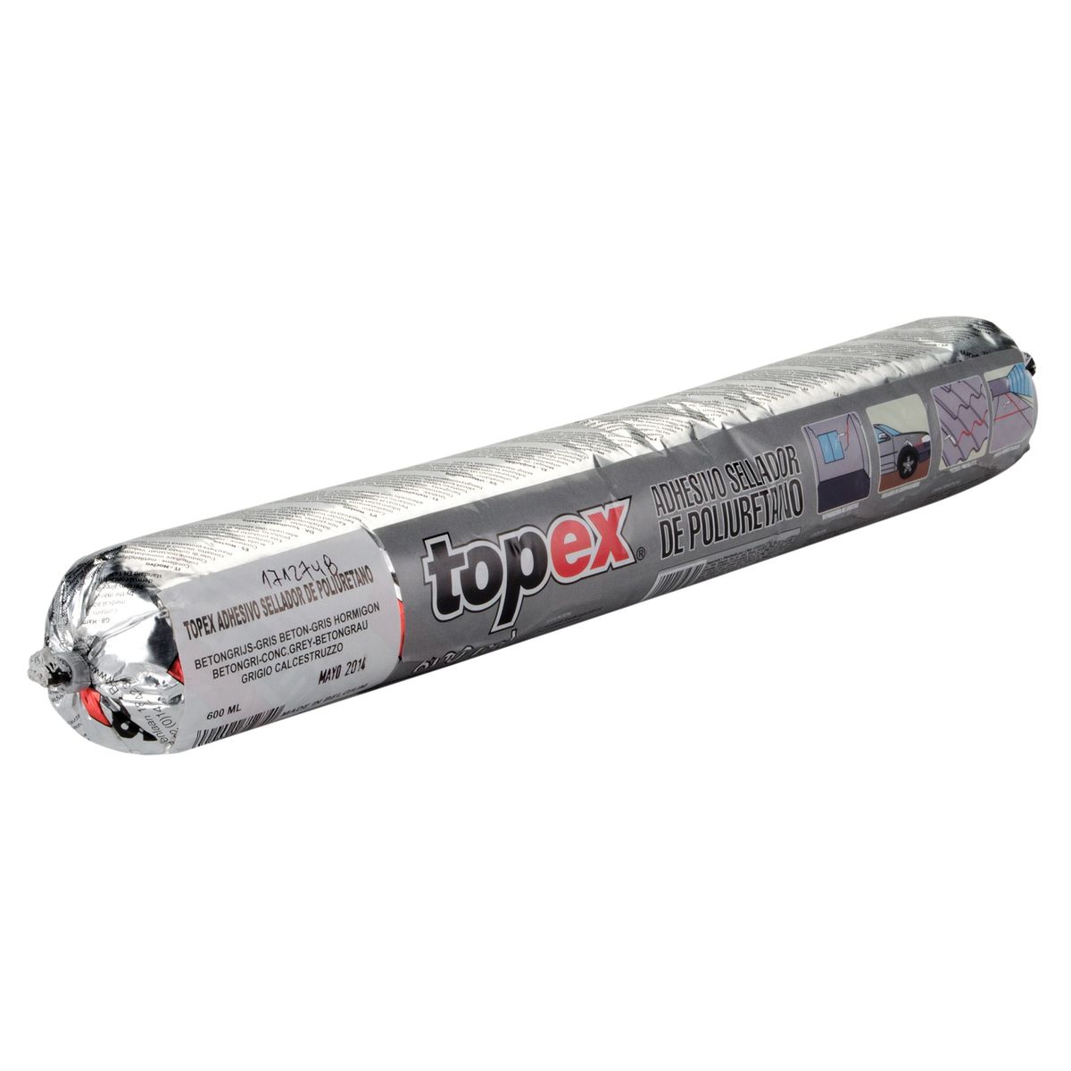 TOPEX - Adhesivo sellador de poliuretano 600 ml gris