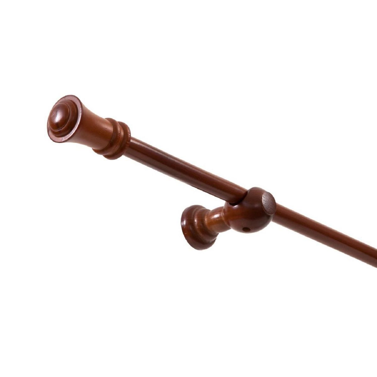 METALHSA - Set cortinero madera chocolate 19mm 2.00m