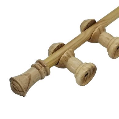 Set cortinero madera natural 19mm 2m