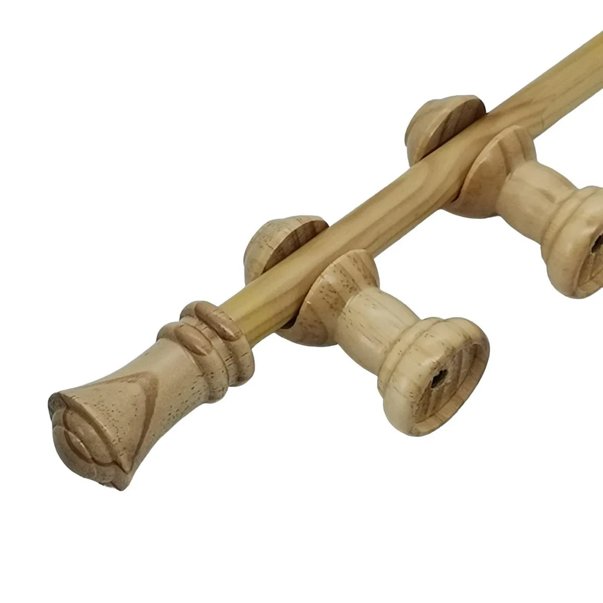 METALHSA - Set cortinero madera natural 19mm 2.00m