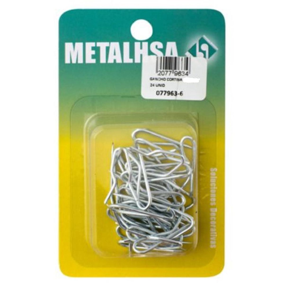 METALHSA - Set de 24 Ganchos Aguja grande para cortina