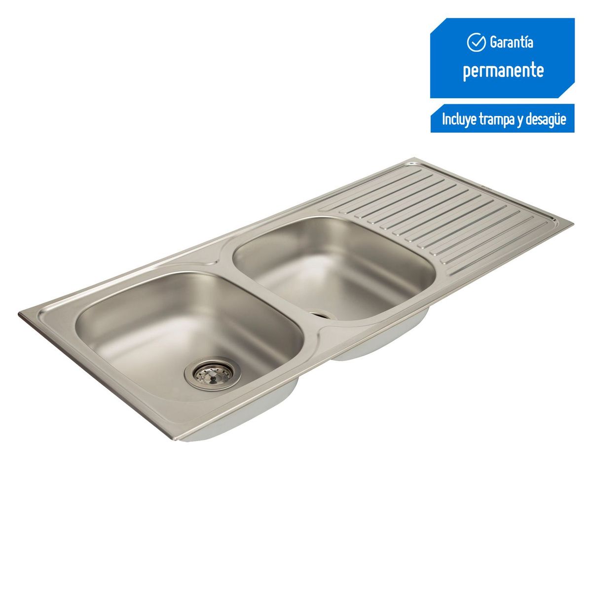 RECORD - Lavadero de Cocina Record Acero Inoxidable 2 Pozas Barcelona 116x50cm