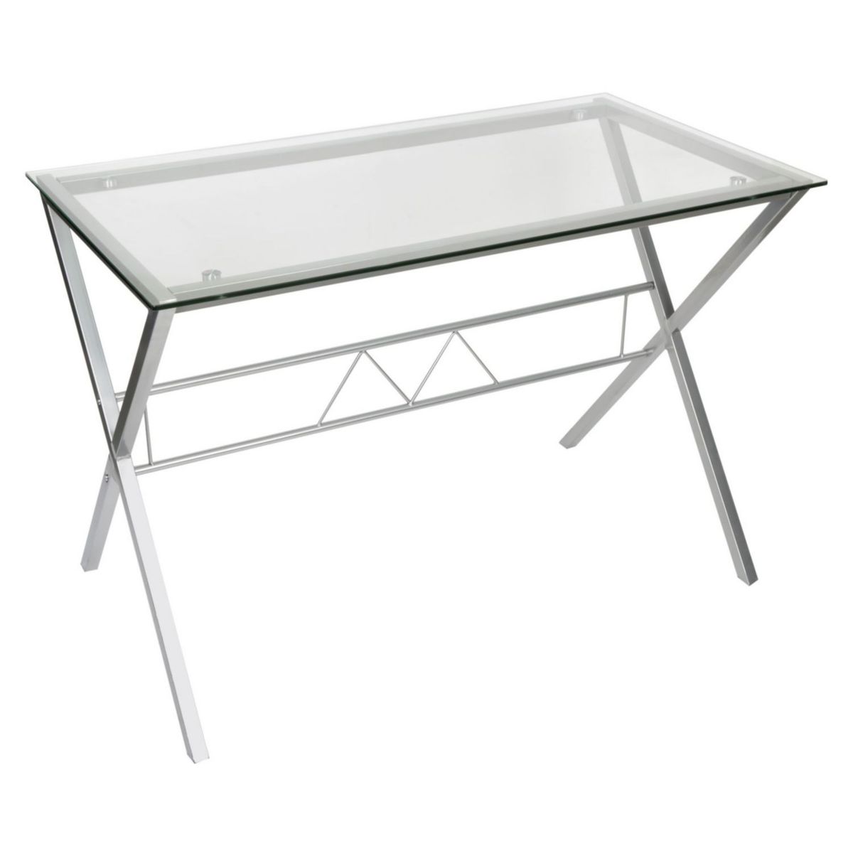 JUST HOME COLLECTION - Escritorio Plateado de Vidrio