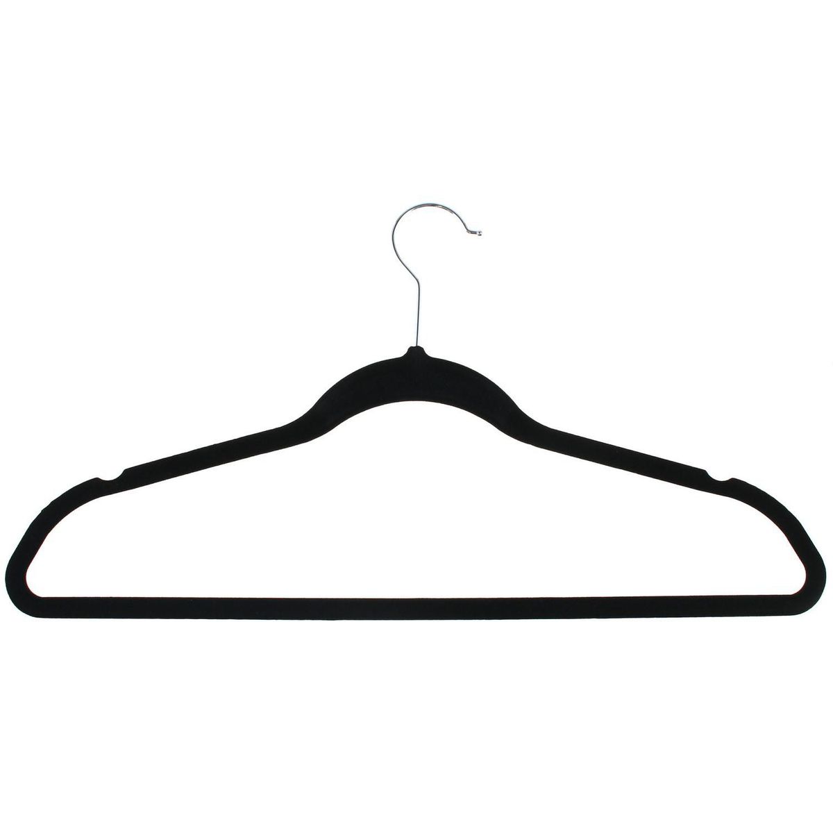 JUST HOME COLLECTION - Set x10 Colgadores de Ropa de Terciopelo Negro