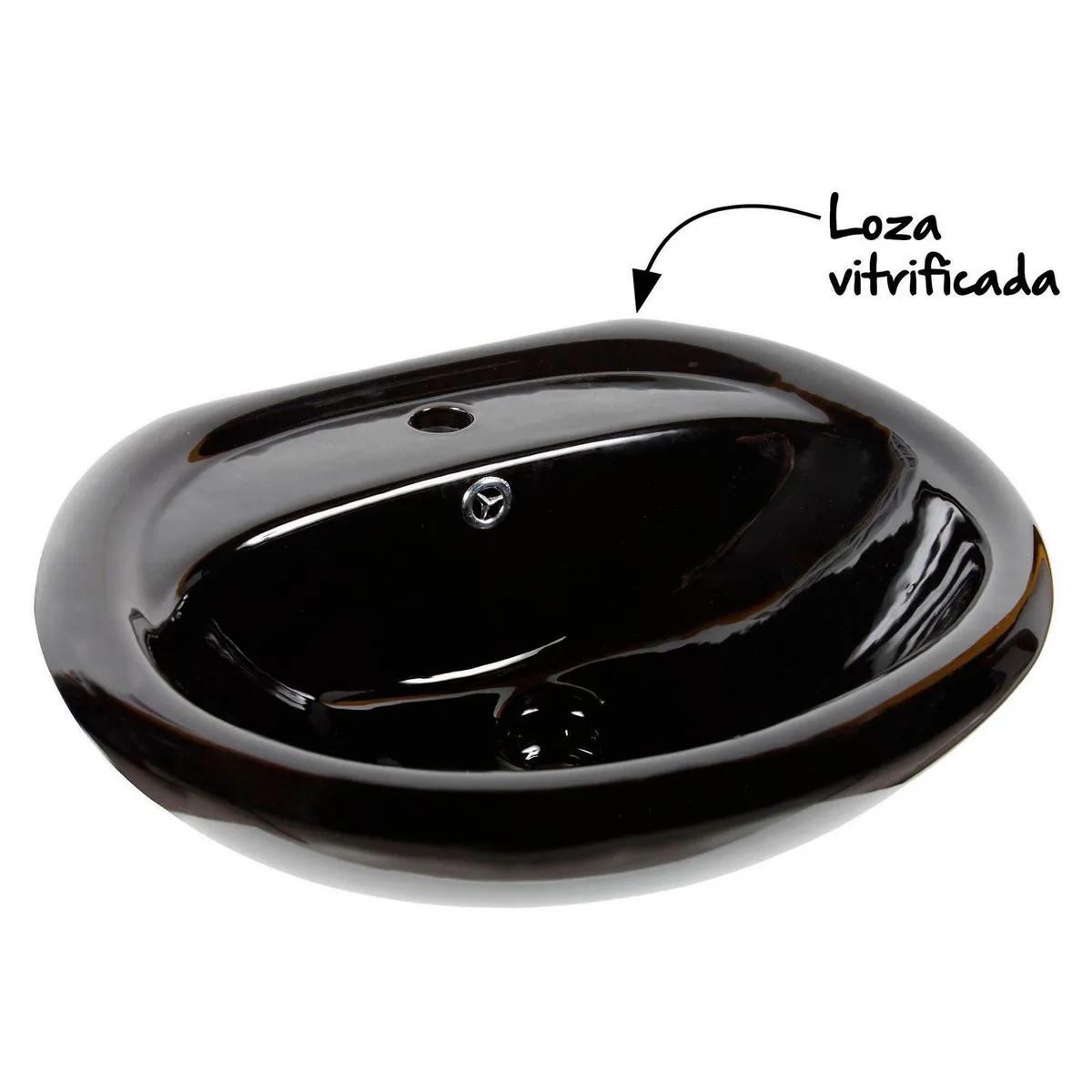 SENSI DACQUA - Lavamanos Sobre Pedestal Lara Negro