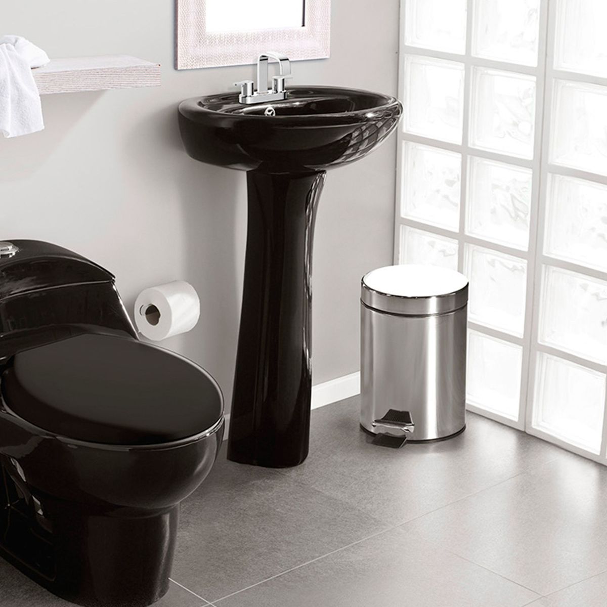 SENSI DACQUA - Pedestal para Lavamanos Lara Negro