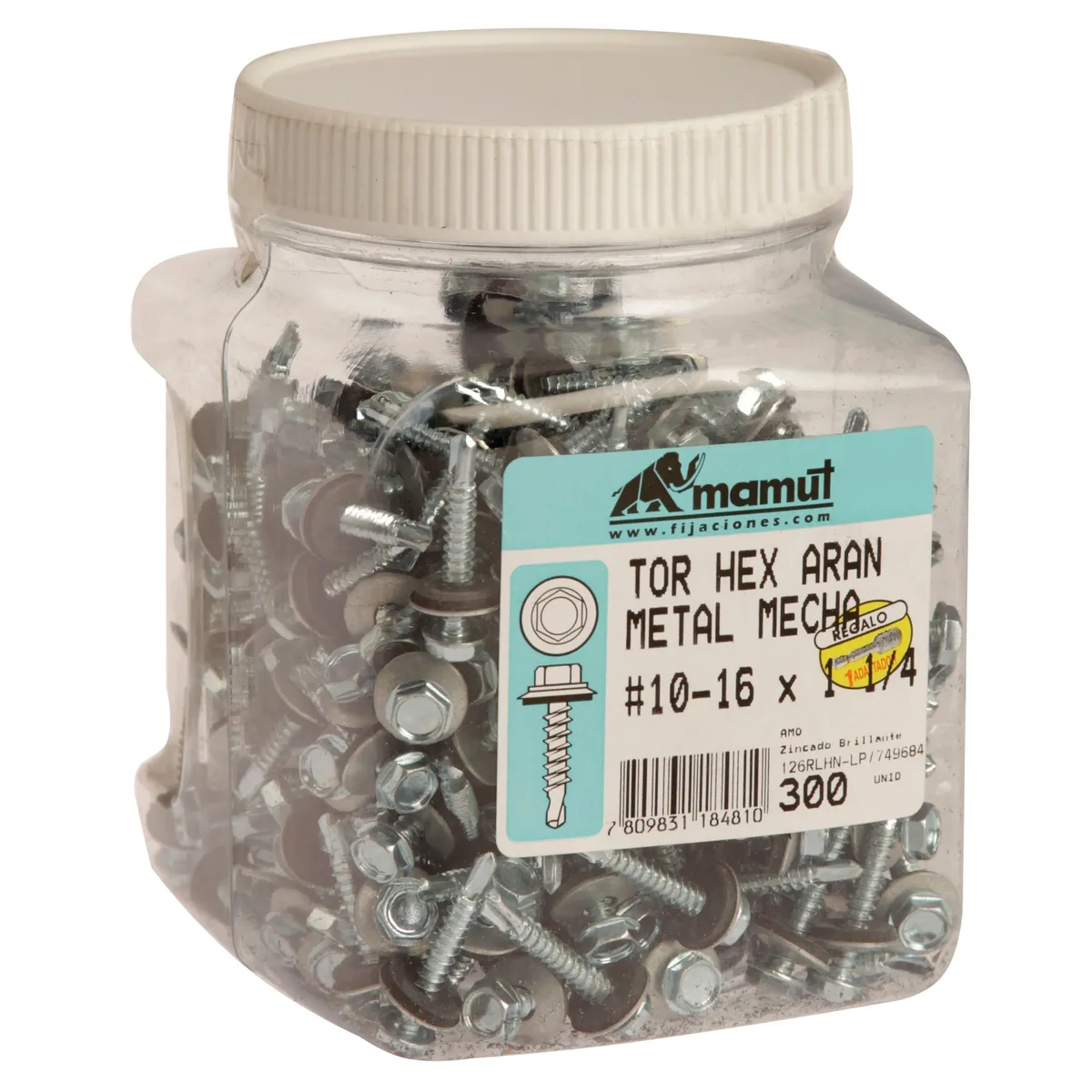 MAMUT - Tornillo Autorroscante Hexagonal 10x1 1/4" x 300 Unid