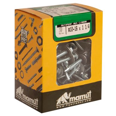 Tornillo Autorroscante Hexagonal con Arandela Neopreno 10x1 1/4