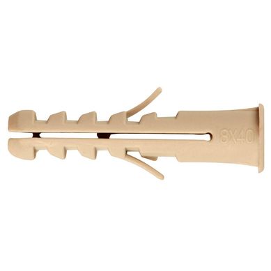 Tarugo Nylon con Tope M8 x 100 unid