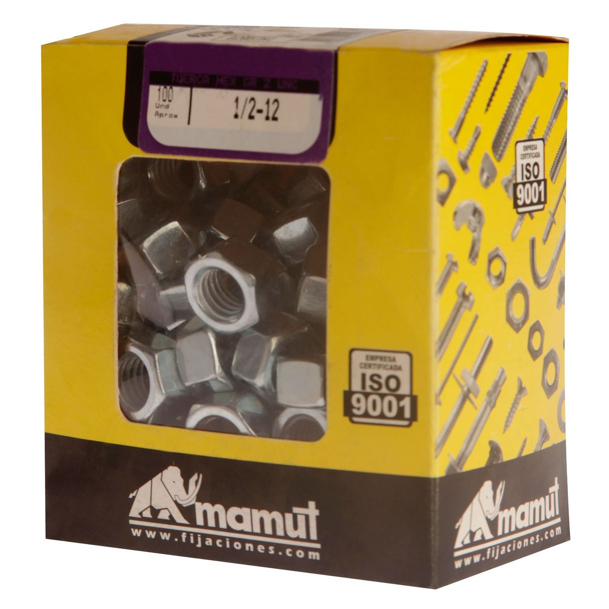 MAMUT - Tuerca Hexagonal 1/2-12" Zincado x 100 unid.