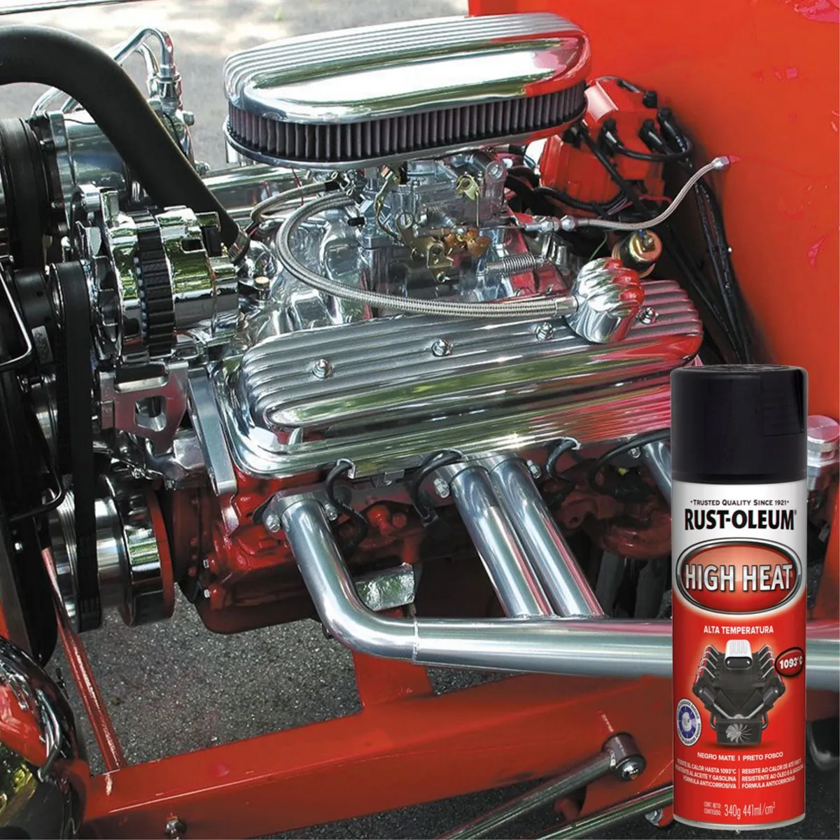 RUST OLEUM - Pintura para altas temperaturas Negro 340Gr.