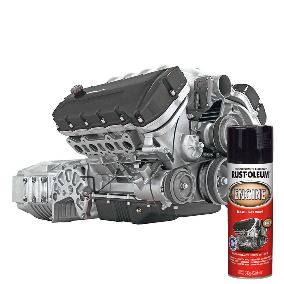 RUST OLEUM - Pintura para Motores Negro Brillante 312Gr.