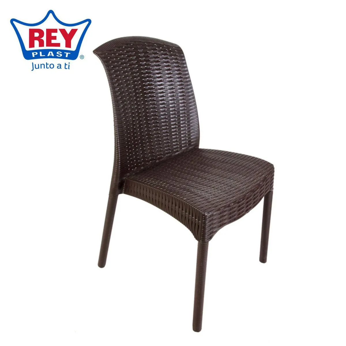 Silla de Plástico tipo Ratan Marron, marca REYPLAST - Foto Principal