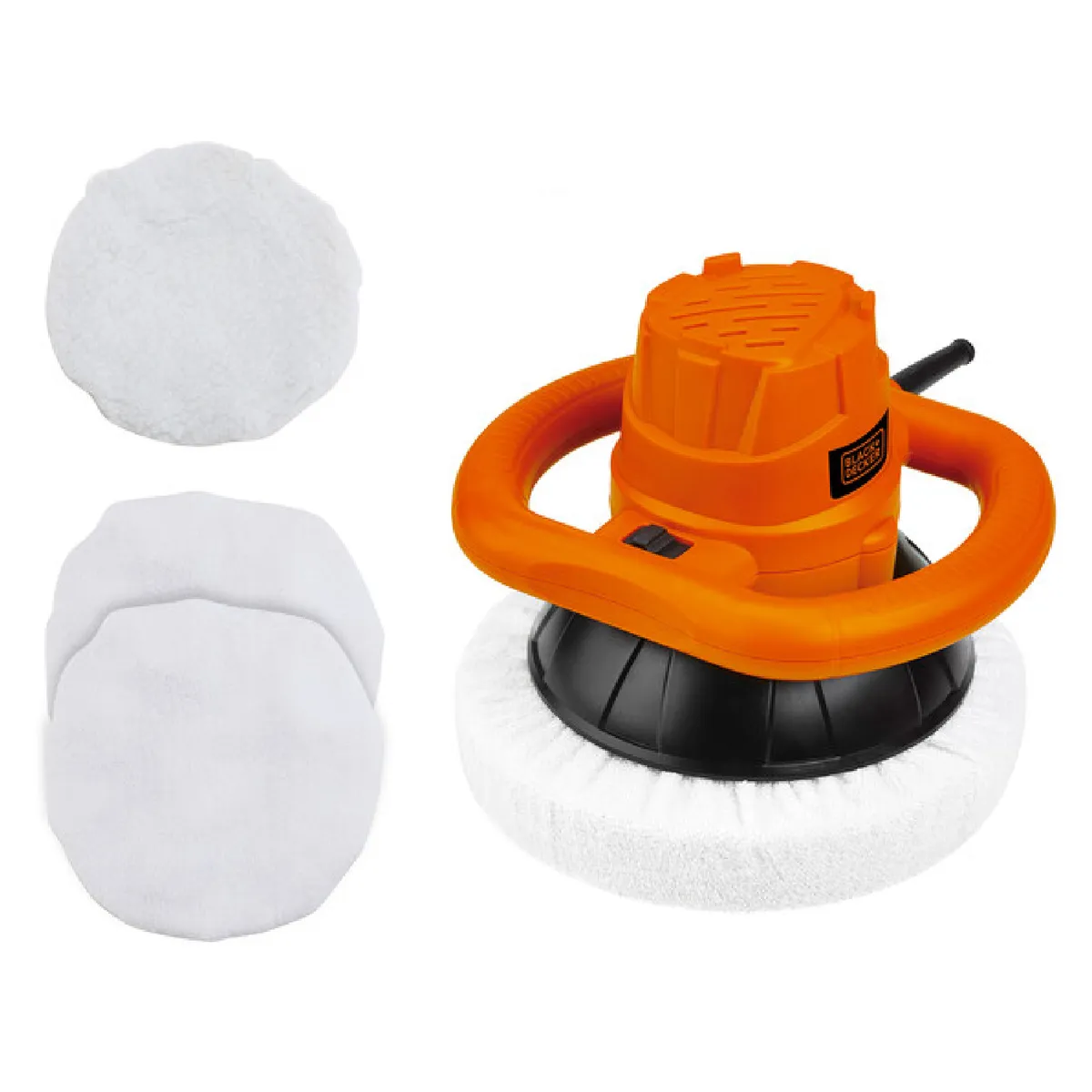 BLACK+DECKER - Pulidora Orbital Eléctrica Black+Decker 10" 120 W + 3 Bonetes KP12K