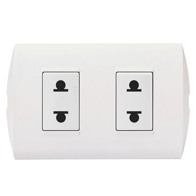Tomacorriente Doble Universal Modus Style Blanco