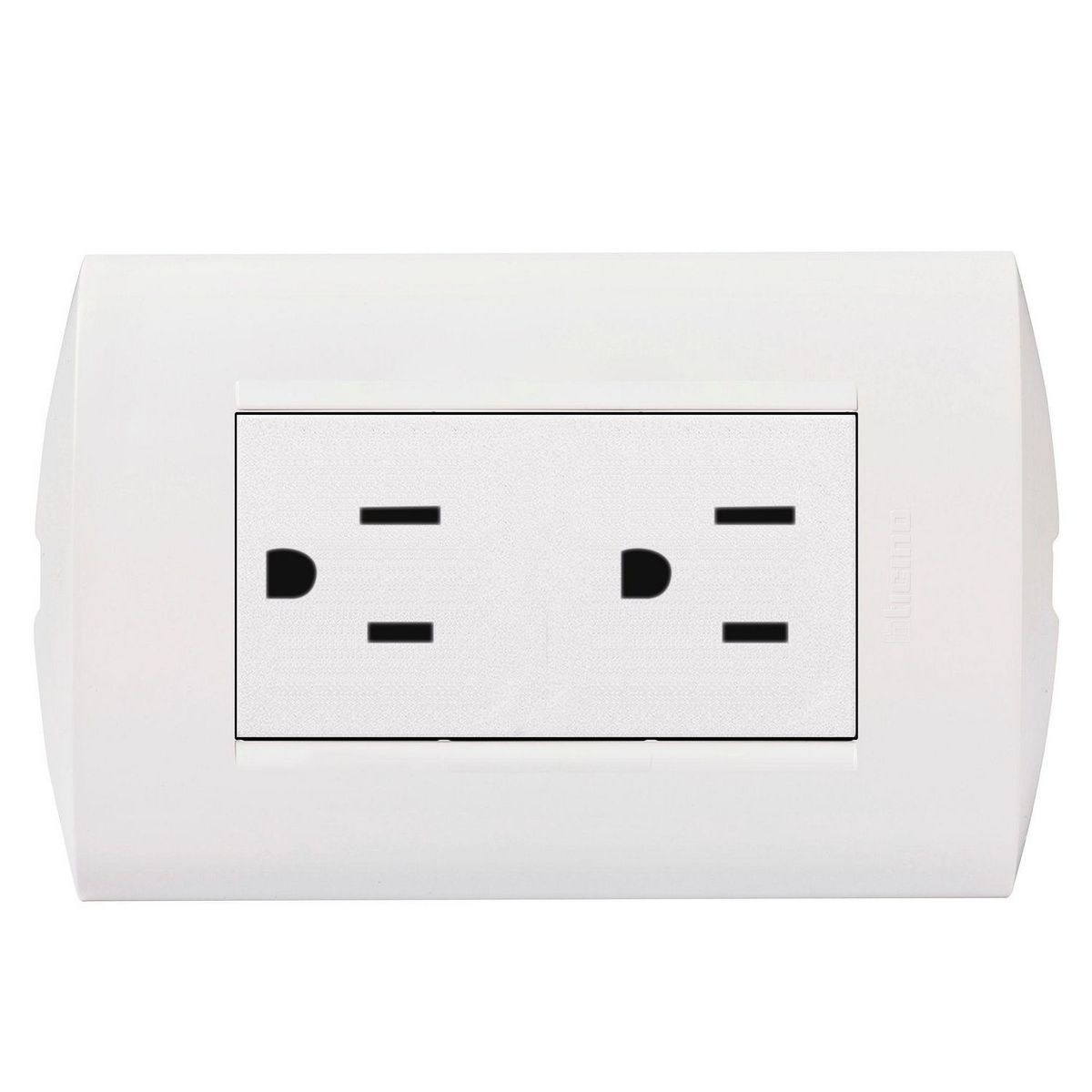 BTICINO - Tomacorriente Doble Americana Modus Style Blanco