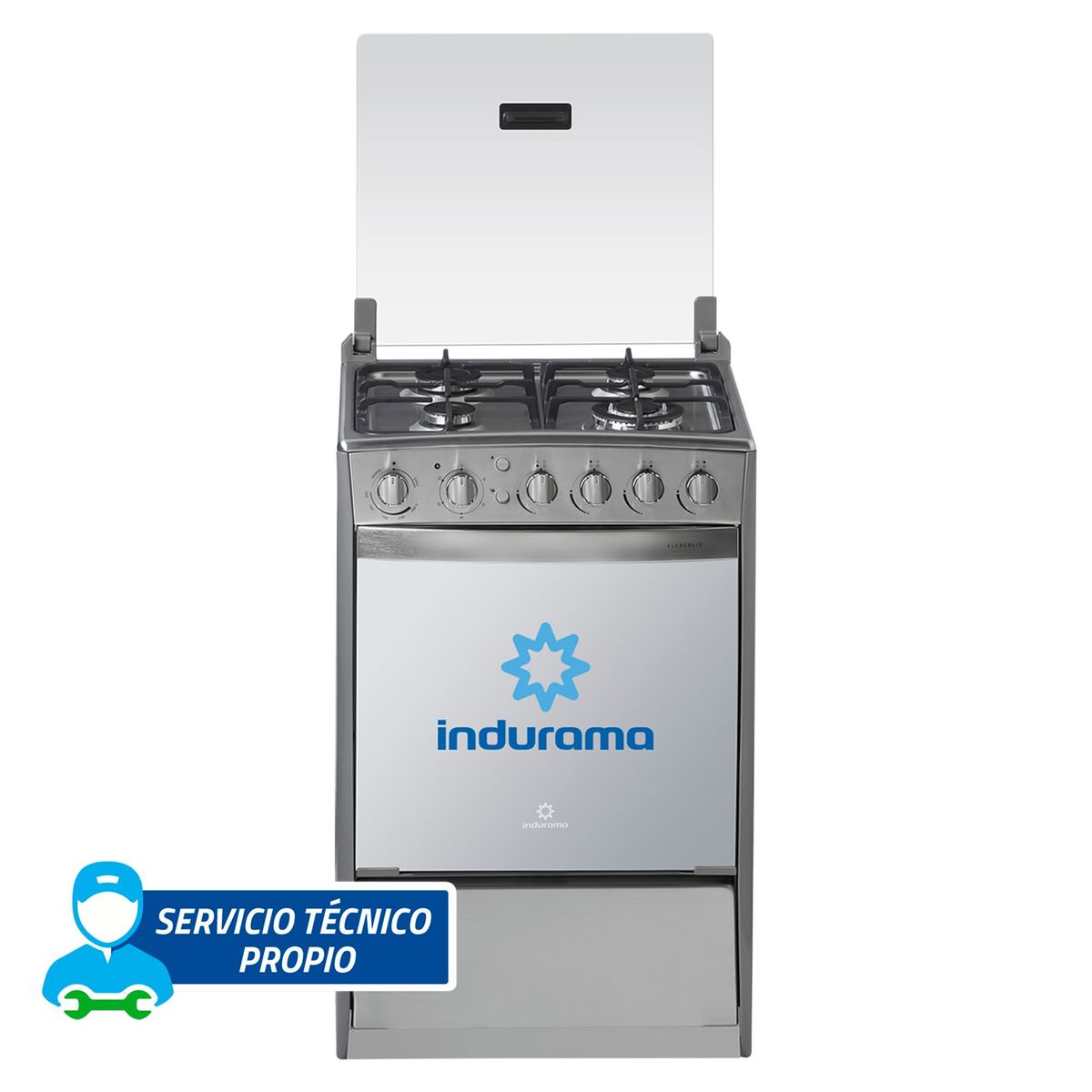 INDURAMA - Cocina Indurama a Gas 4 Hornillas Florencia Quarzo Croma