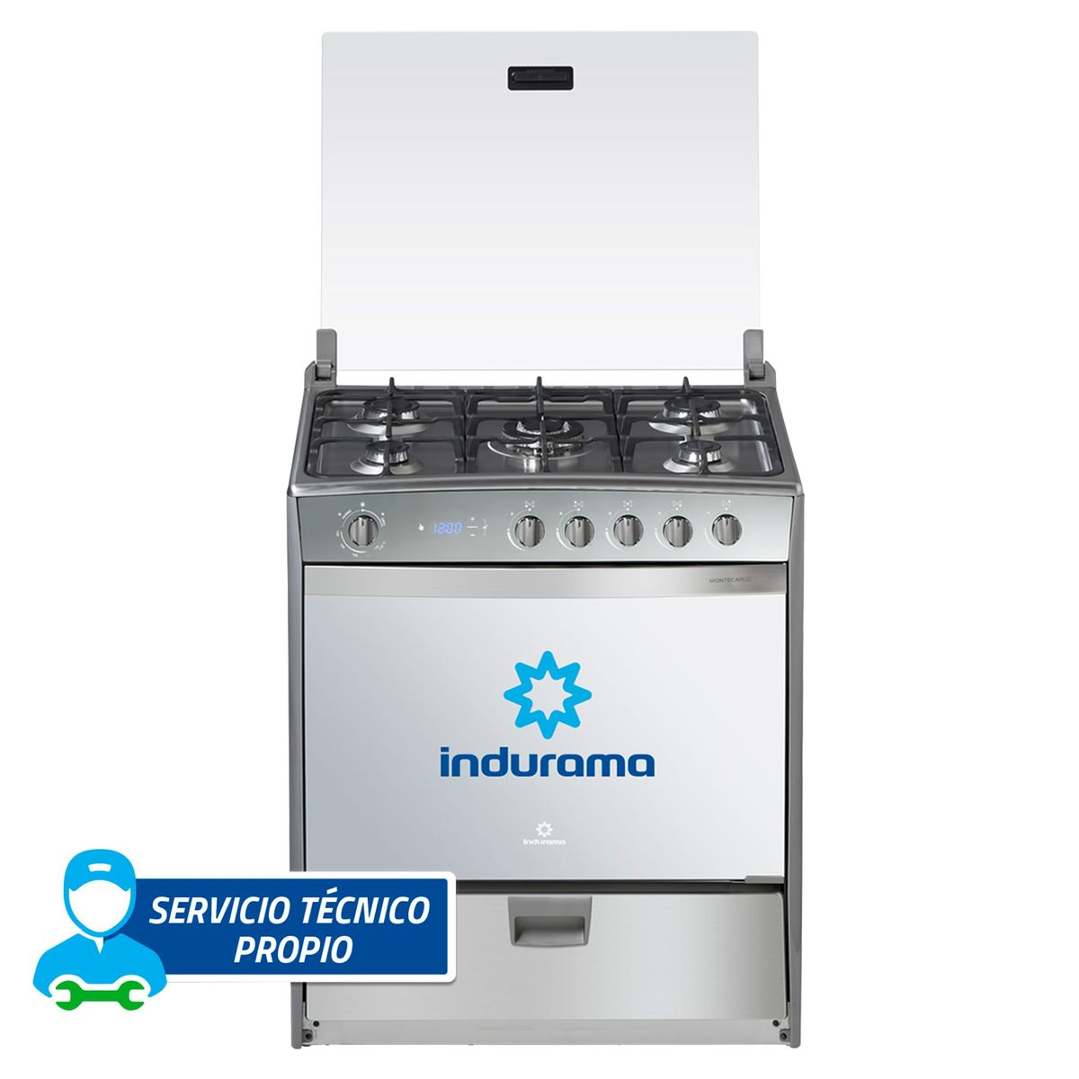 INDURAMA - Cocina Indurama a Gas 5 Hornillas Montecarlo Quarzo Croma