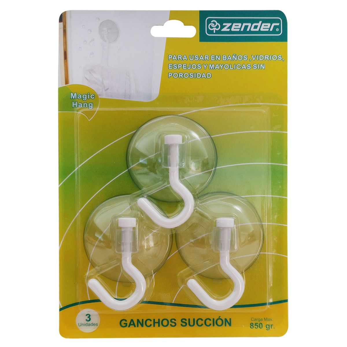 ZENDER - Gancho Succión ZENDER x 3 unid