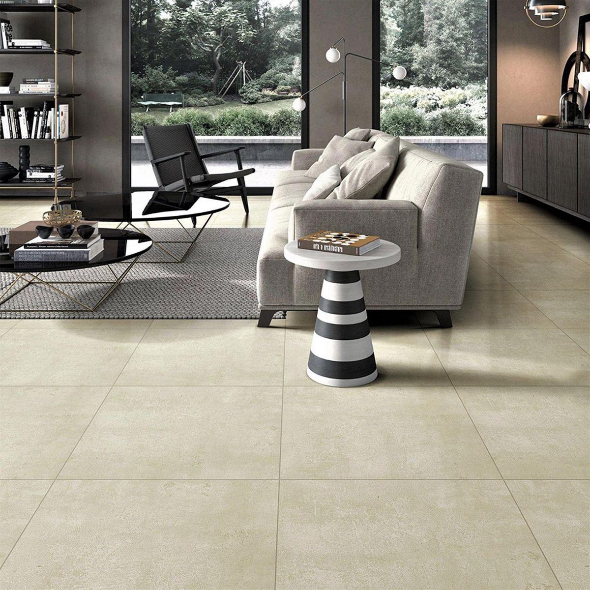 HOLZTEK - Gres Porcelanico Beige Cementicio 60X60cm 1.44m2 Mate