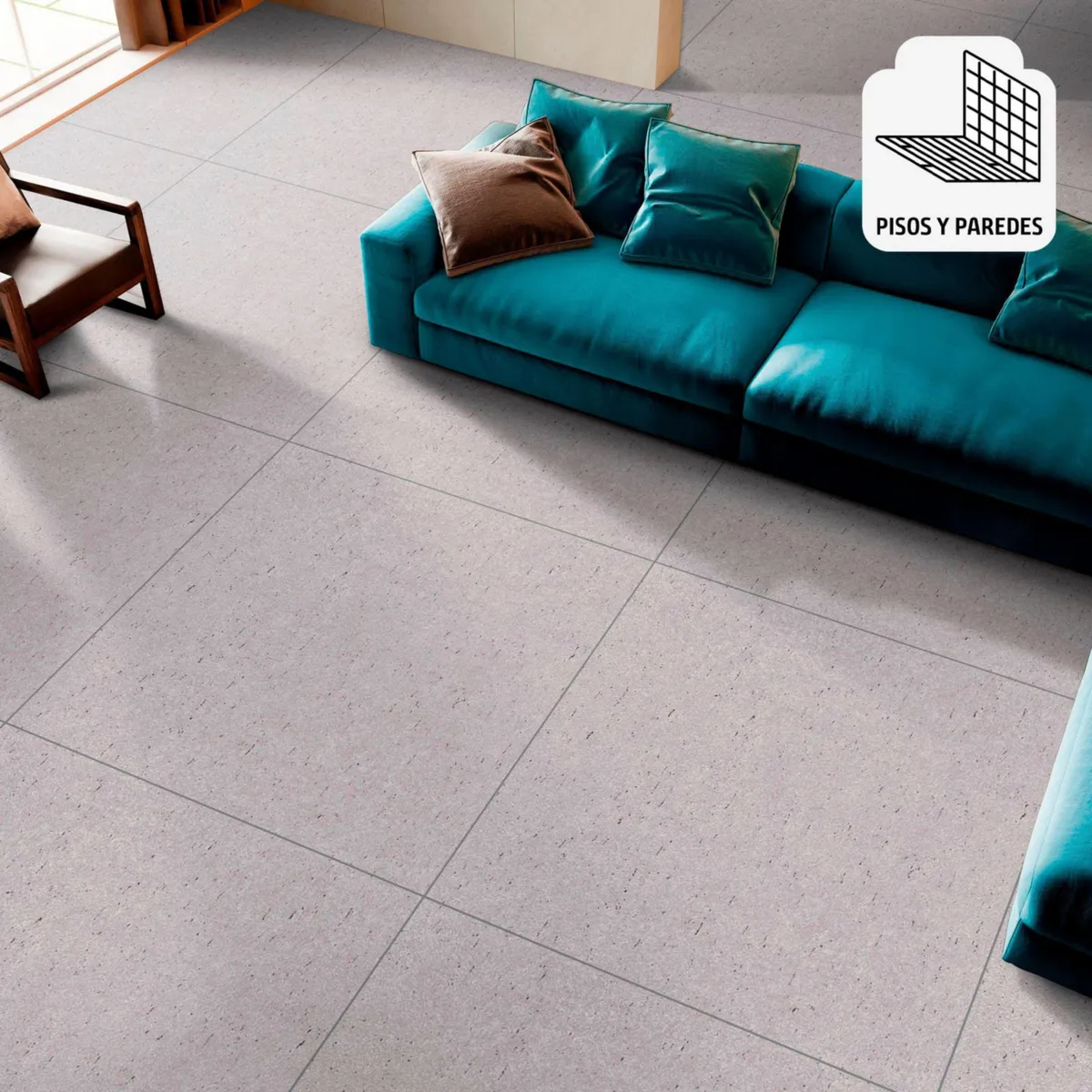 HOLZTEK - Gres Porcelanico Gris Cementicio 60X60cm 1.44m2