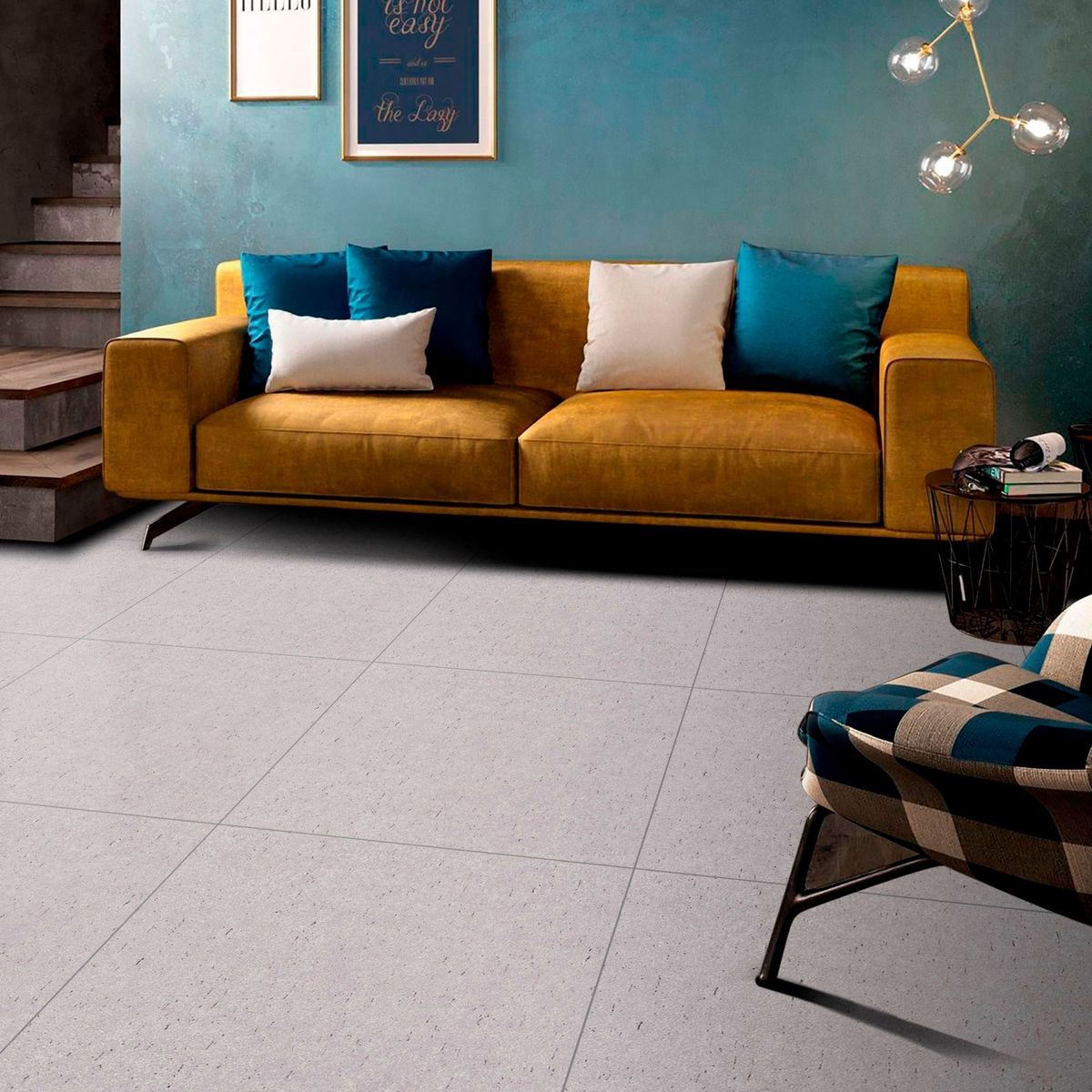 Gres Porcelanico Gris Cementicio 60X60cm 1.44m2, marca HOLZTEK - Foto 2