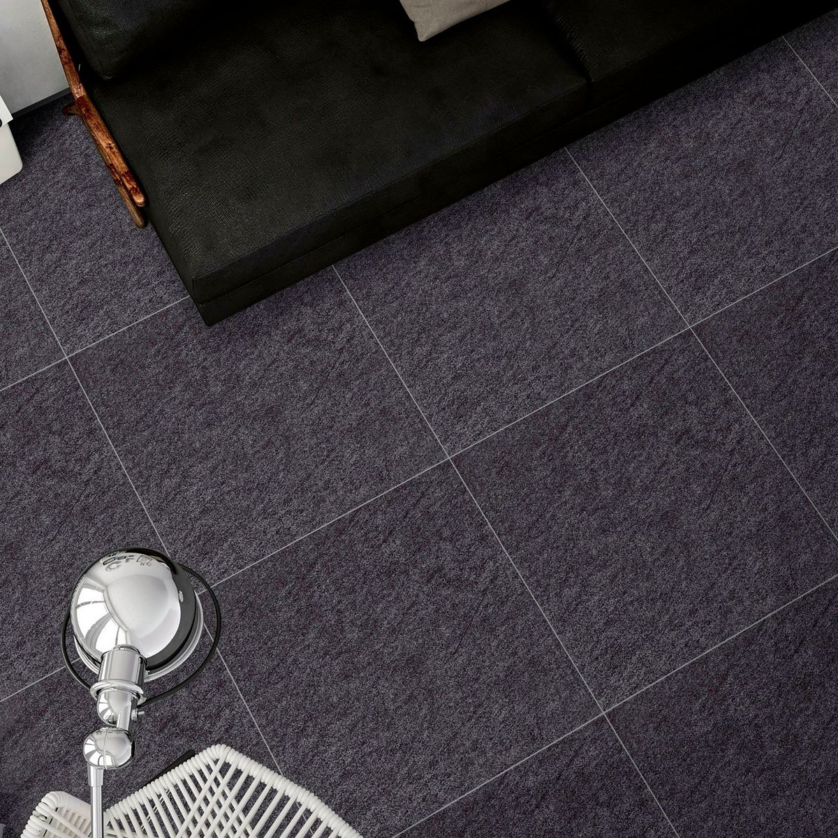 HOLZTEK - Gres Porcelanico Negro Cementicio 60X60cm 1.44m2