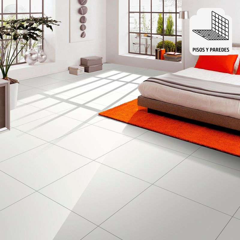HOLZTEK - Gres Porcelanico Blanco Liso 60x60cm 1.44m2
