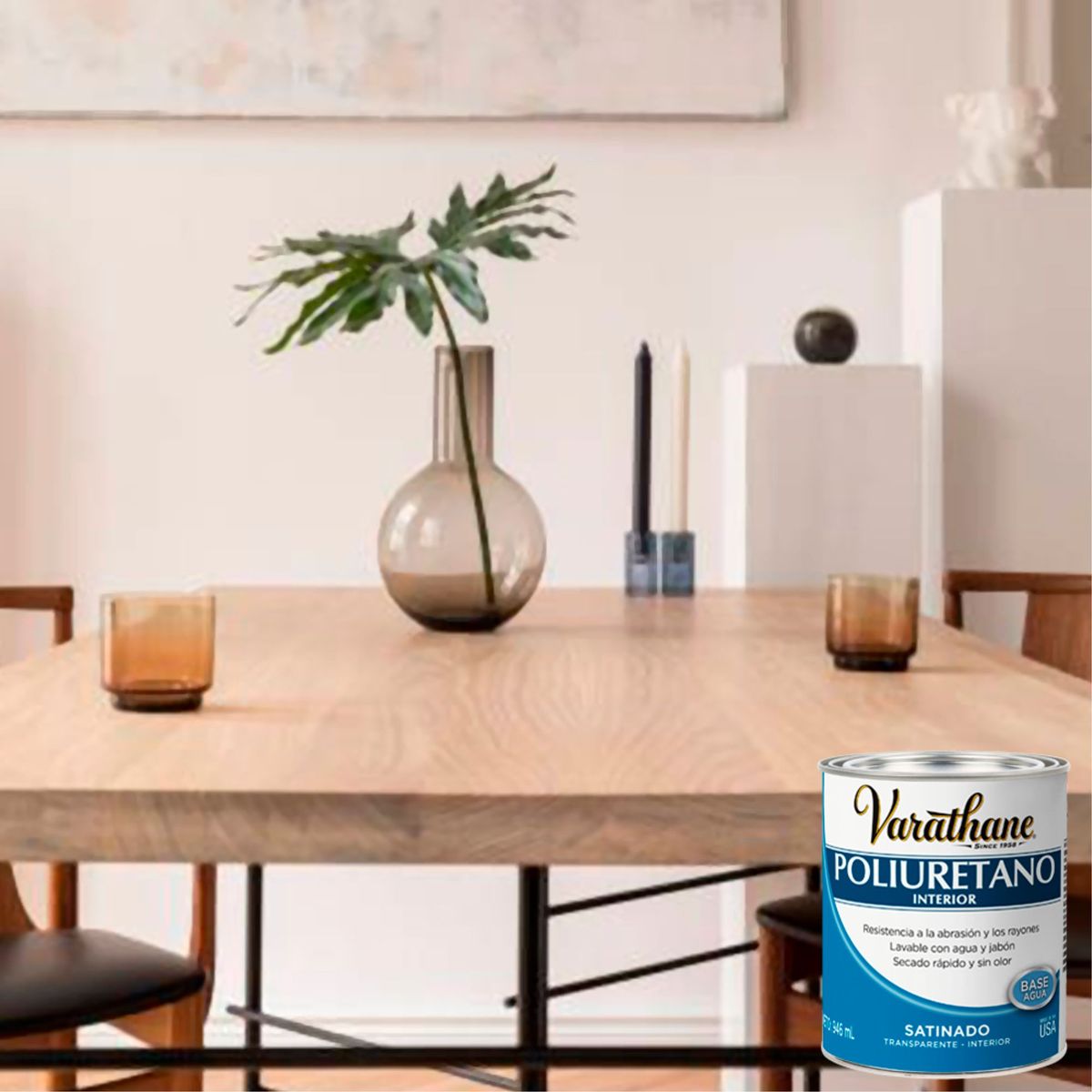 VARATHANE - Poliuretano para madera de interior Varathane Satinado 0,946L