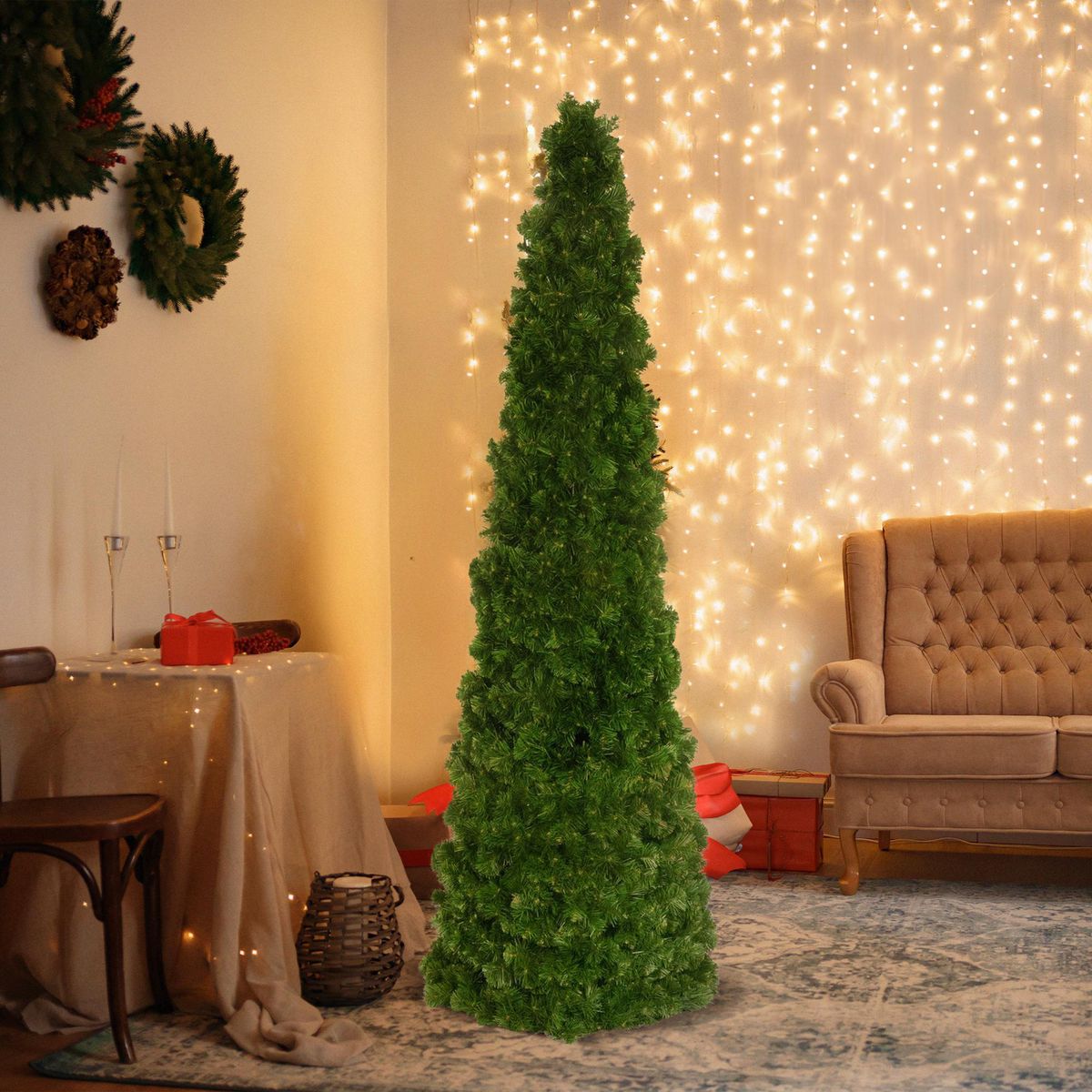 DEAR SANTA - Árbol de Navidad 180cm 1620 Ramas Cónico Verde