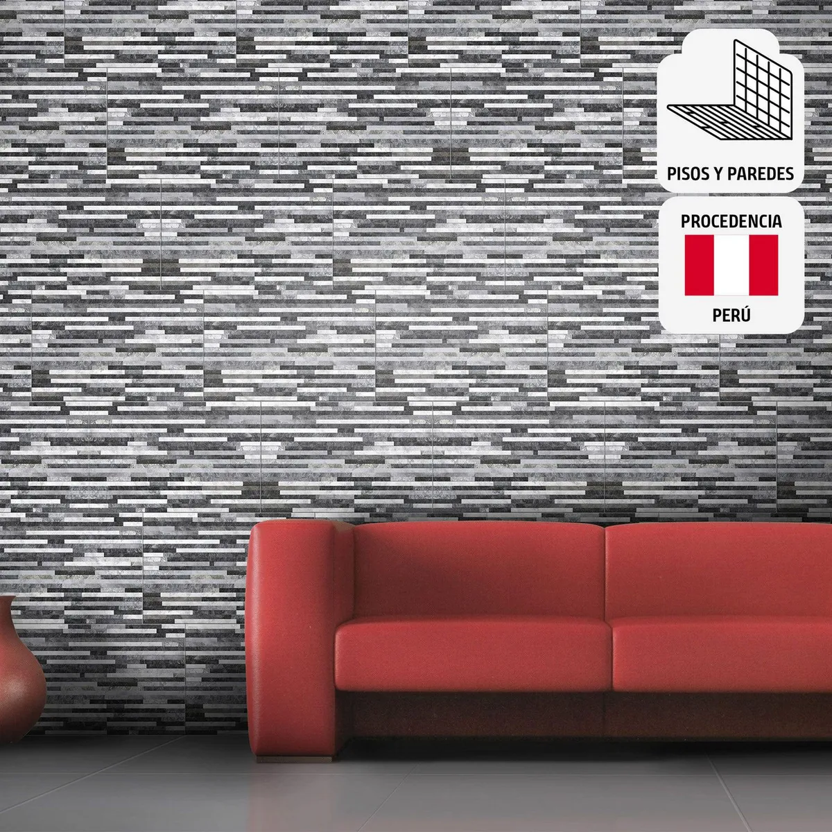 SAN LORENZO - Cerámica Gris Fachaleta 45x28cm 1.7 m2 Harmony