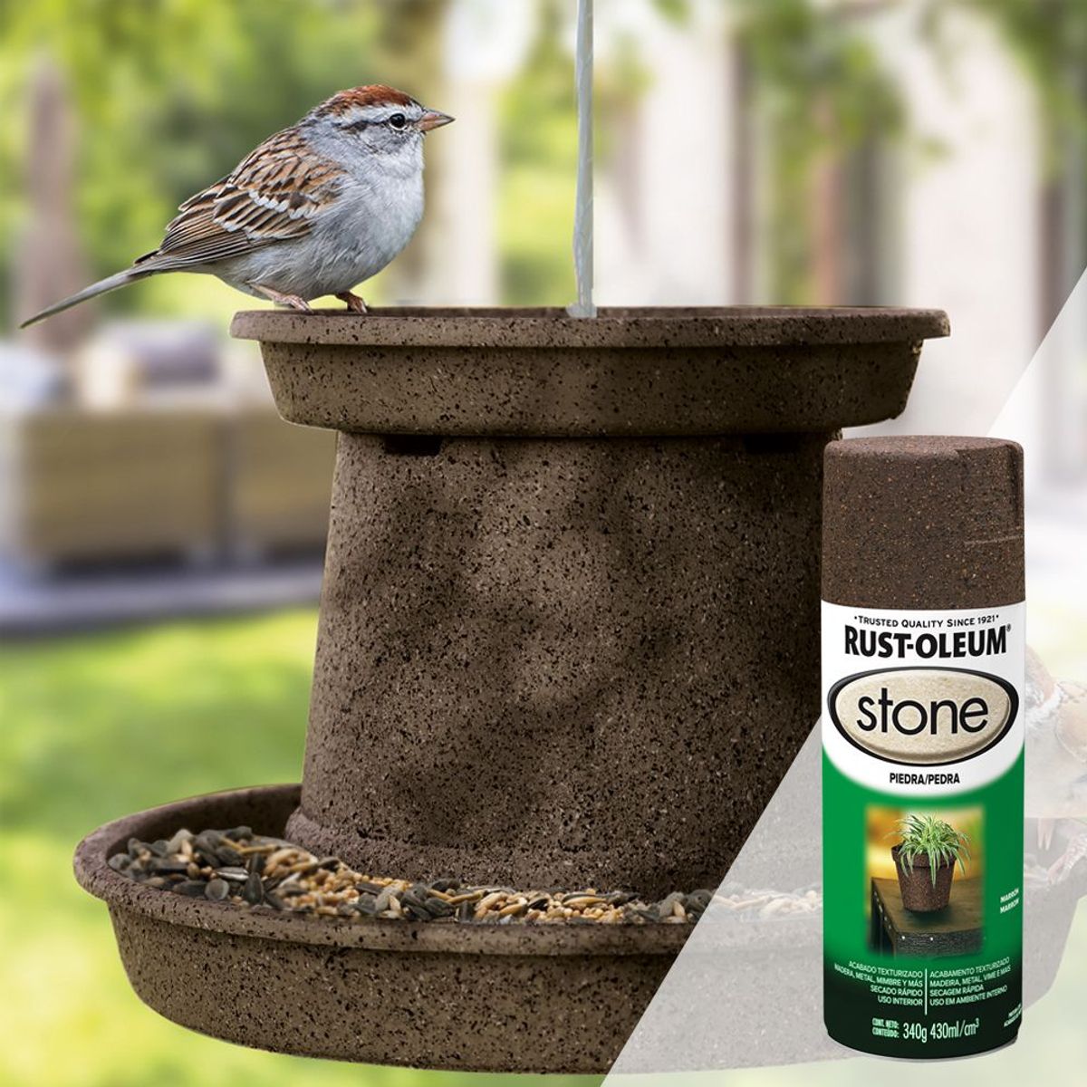 RUST OLEUM - Aerosol Acabado Piedra Marrón 340 Gr.