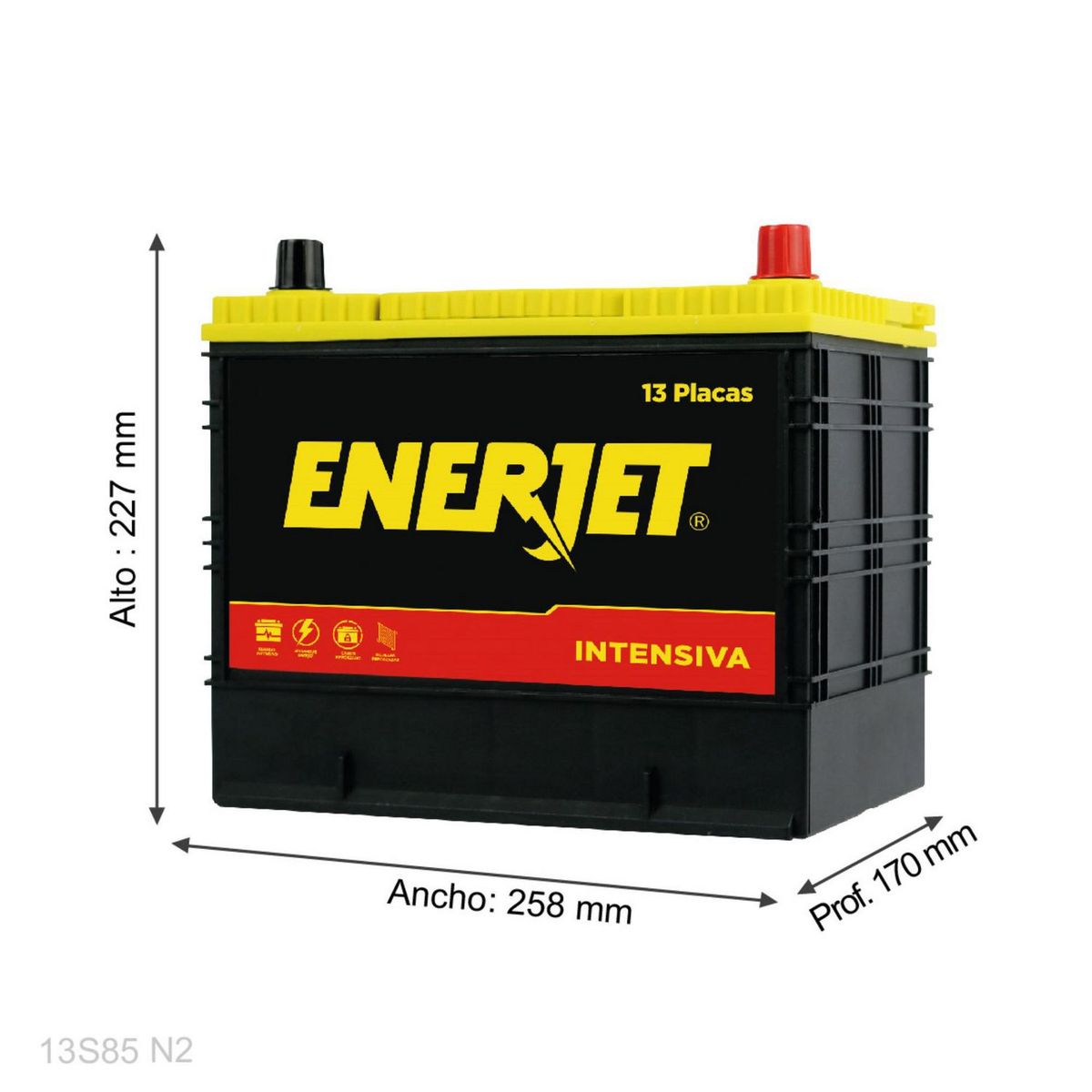 BATERIAS ENERJET - Batería para Auto 13Placas 13S85 N2