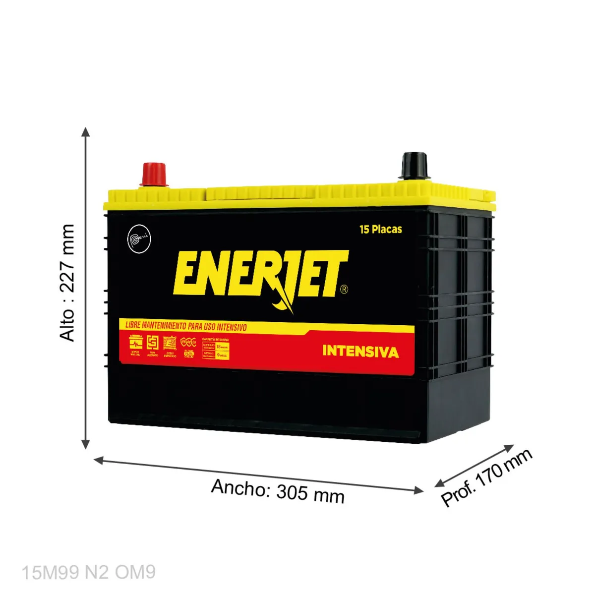 BATERIAS ENERJET - Batería para Camioneta 15 Placas 15M99 I2