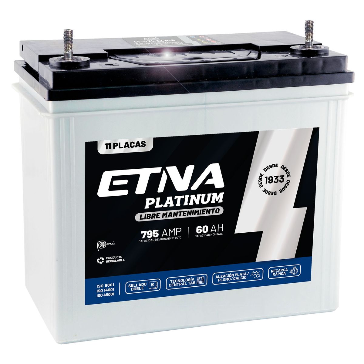 ETNA - Batería para Auto Etna 11 Placas 56Ah FF/11 PL P/D
