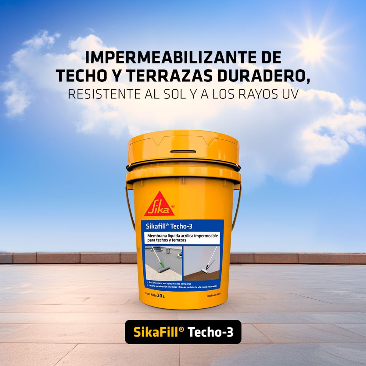 SIKA - Impermeabilizante de techos SikaFill Techo-3 Gris x 20 L