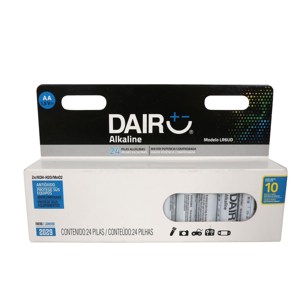 DAIRU - Pack de 24 Pilas Alcalinas Dairu AA 1.5V
