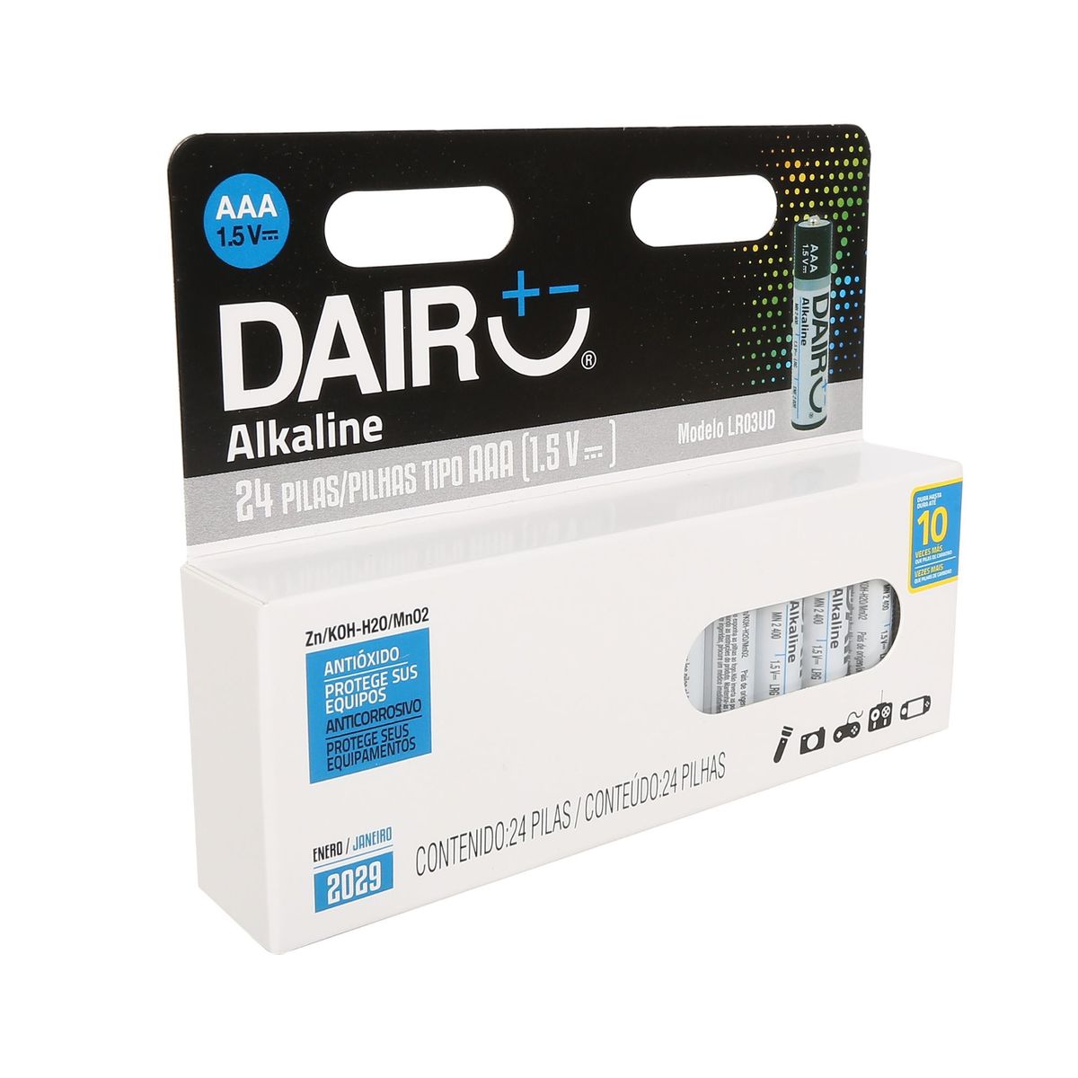 DAIRU - Pack de 24 Pilas Alcalinas Dairu AAA 1.5V