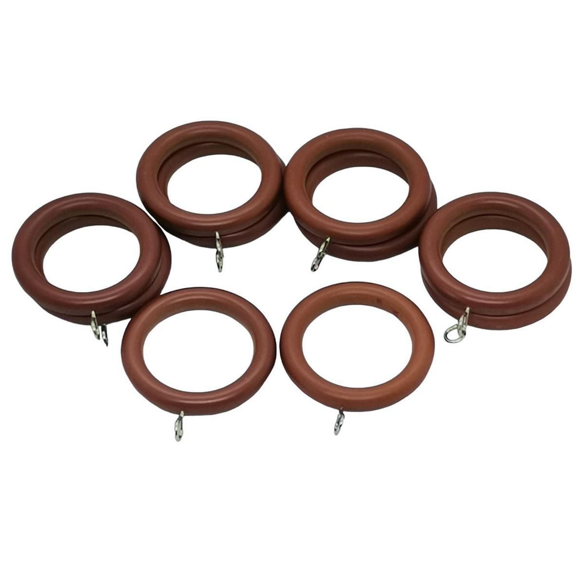 METALHSA - Set de 10 argollas madera chocolate para barra 28mm
