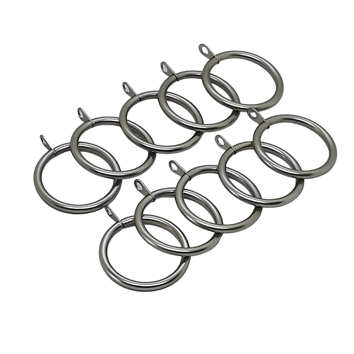 METALHSA - Set de 10 argollas fierro plateado para barra 35mm