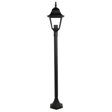 Farol poste aluminio negro 1 luz