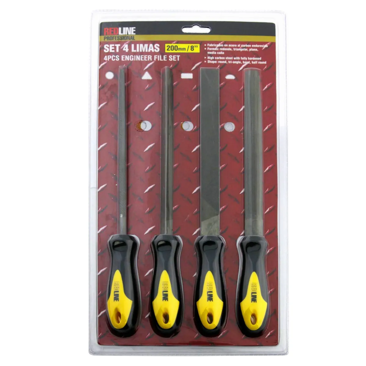 REDLINE - Juego De Limas 8" Acero 4 Piezas Redline