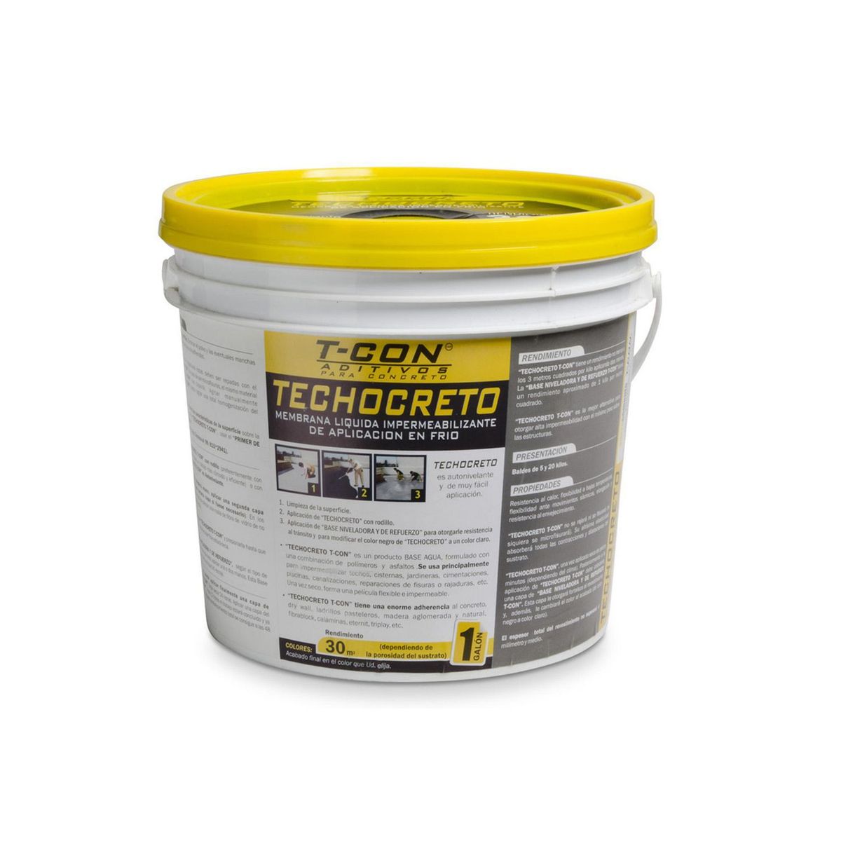 T CON MICROCEMENTO - Sellador impermeabilizante Techocreto blanco 1 gl