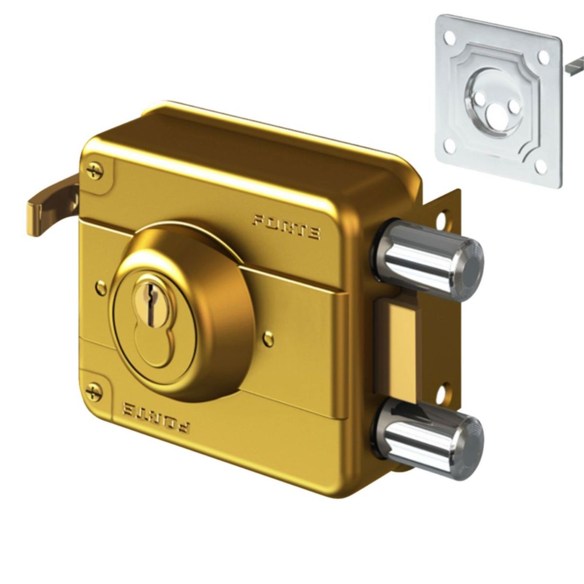 FORTE - Cerradura de Sobreponer Clásica C-240 Dorado Forte