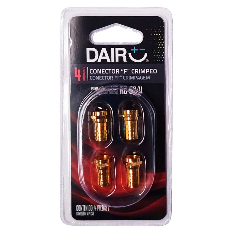 DAIRU - Conector F Crimpeo 4 Piezas Dairu